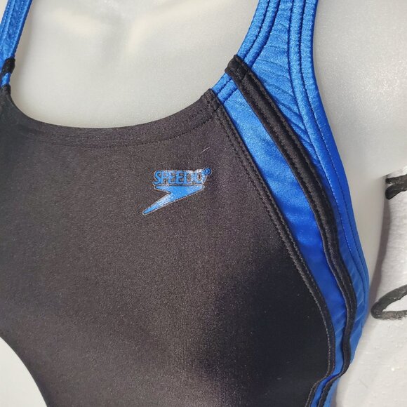 Speedo Black & Blue Quantum Splice One Piece Swimsuit, S - Picture 3 of 6